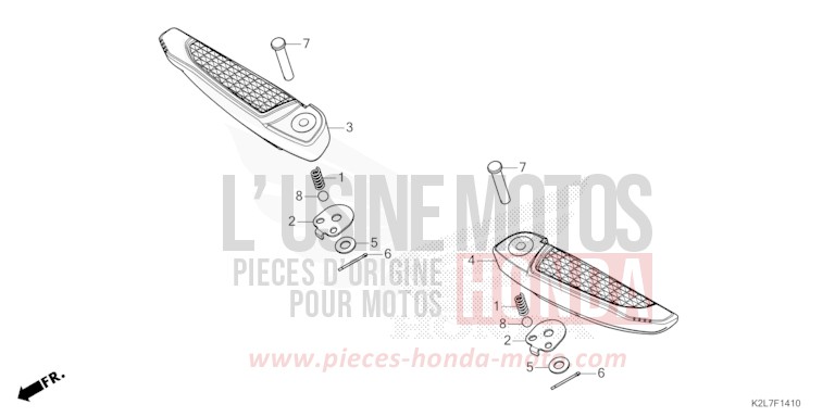 SOZIUS-FUSSRASTE von ADV 350 SPANGLE SILVER METALLIC (NHA49) von 2022